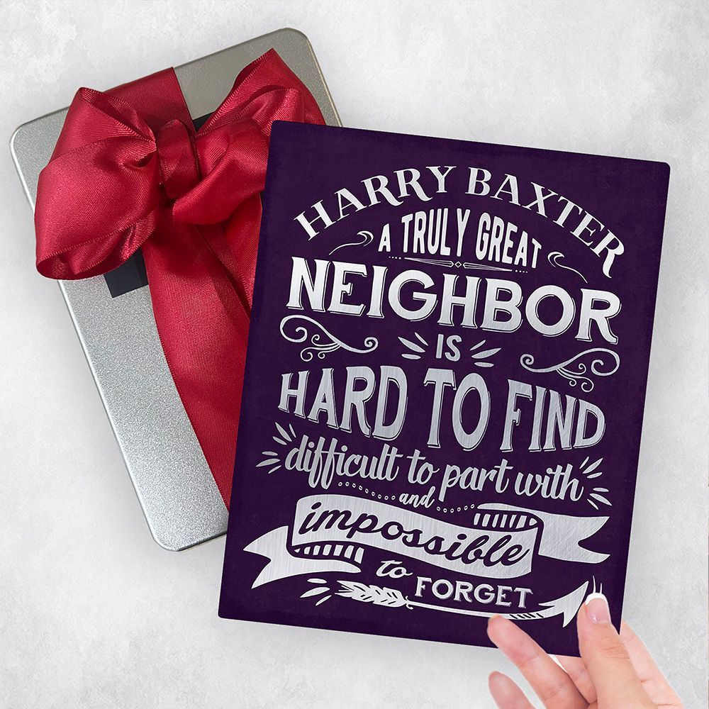 Truly Great Neighbor Typography Moving Away Gift Delivery Box Gift for Neighbor TOY-2146