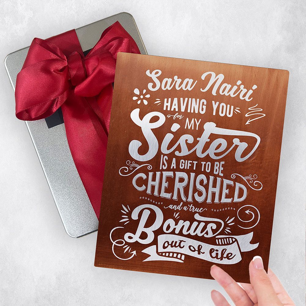#1 Best Seller - Copper A Sister is a Bonus Out of Life Typography Birthday Gift Delivery Box Gift for Sister TOY-2147