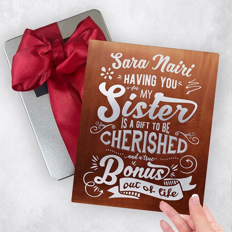 #1 Best Seller - Copper A Sister is a Bonus Out of Life Typography Birthday Gift Delivery Box Gift for Sister TOY-2147