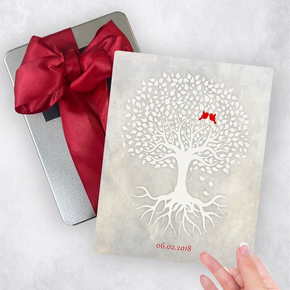 White Tree with Roots Anniversary Gift Delivery Box Gift for Couple TOY-1527