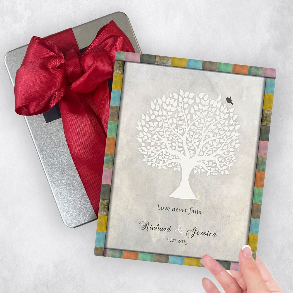White Silhouette Tree Anniversary Gift Delivery Box Gift for Couple TOY-1519