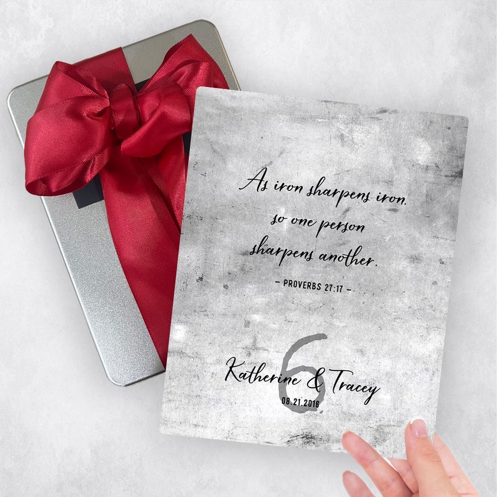Proverbs 27:17 Metal Plaque Anniversary Gift Delivery For Couple Toy-1909