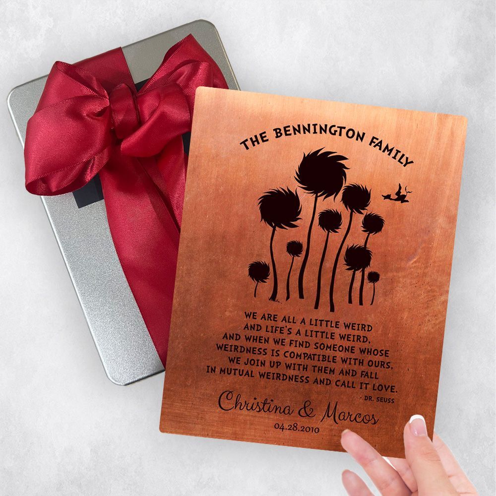 Copper Cypress Tree 7th Anniversary Gift Delivery Box Gift for Couple TOY-1468