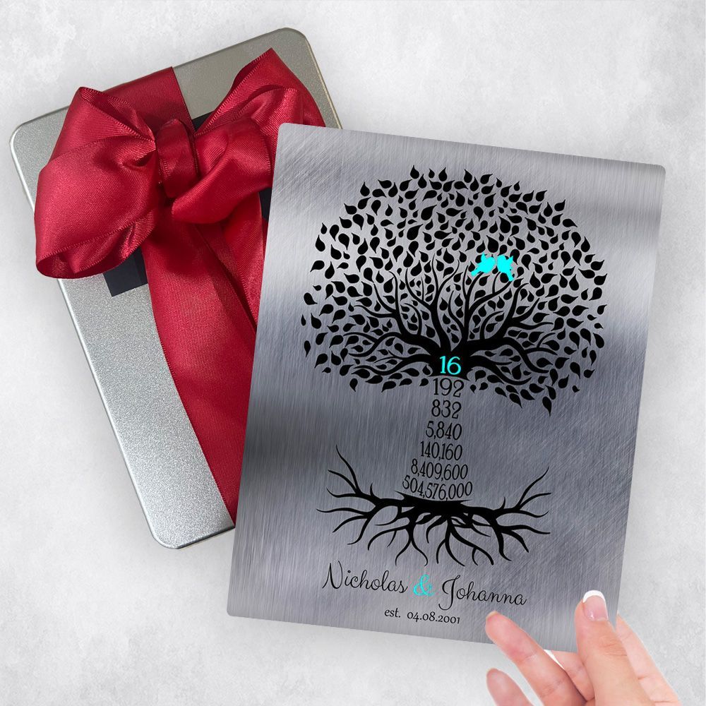 Tin Countdown Tree 16th Anniversary Gift Delivery Box Gift for Couple TOY-1446