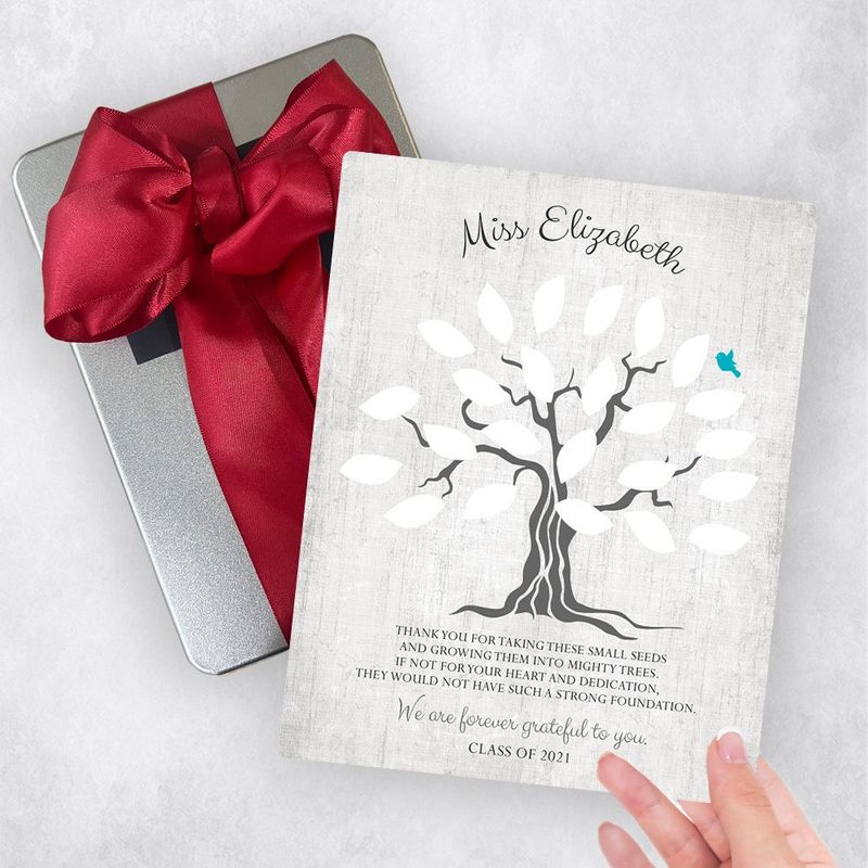 Names in Leaves Teacher Appreciation Gift Delivery Box Gift for Educator TOY-1797