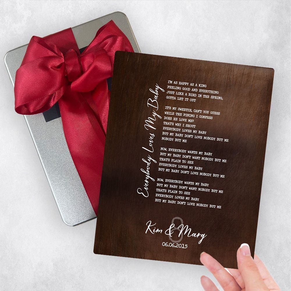 Bronze Our Song Lyrics 8th Anniversary Gift Delivery Box Gift for Couple TOY-1923