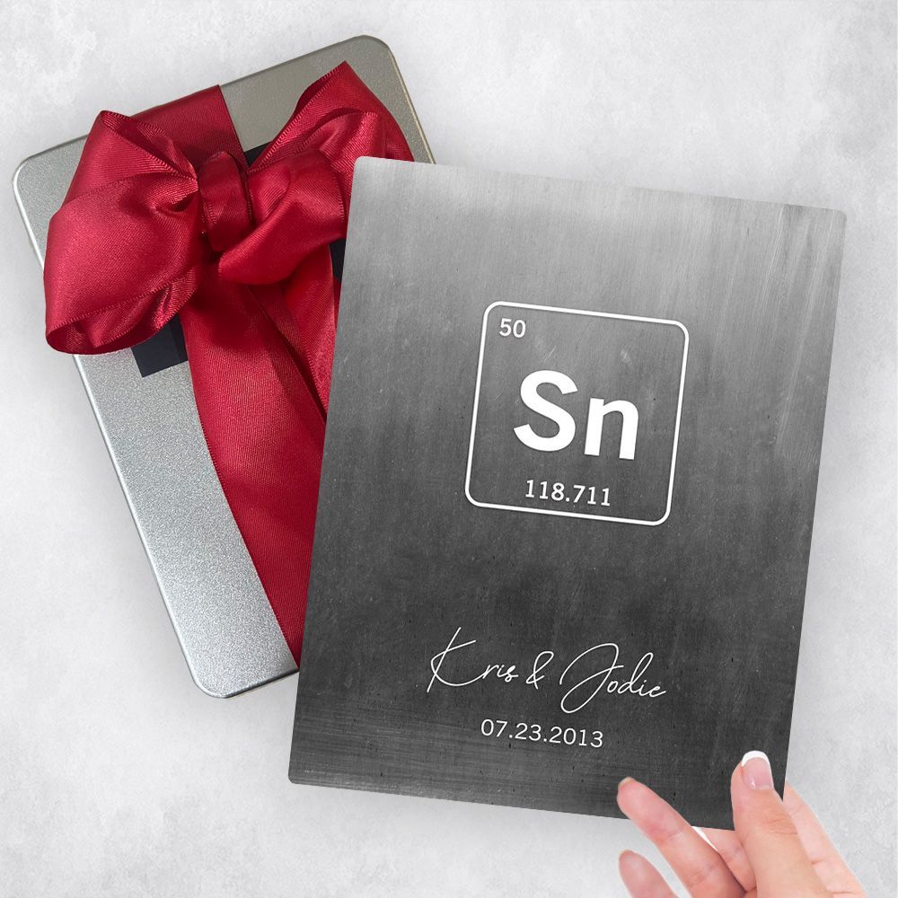 #1 Best Seller - Tin Periodic Table Element 10th Anniversary Gift Delivery Box Gift for Couple TOY-1915