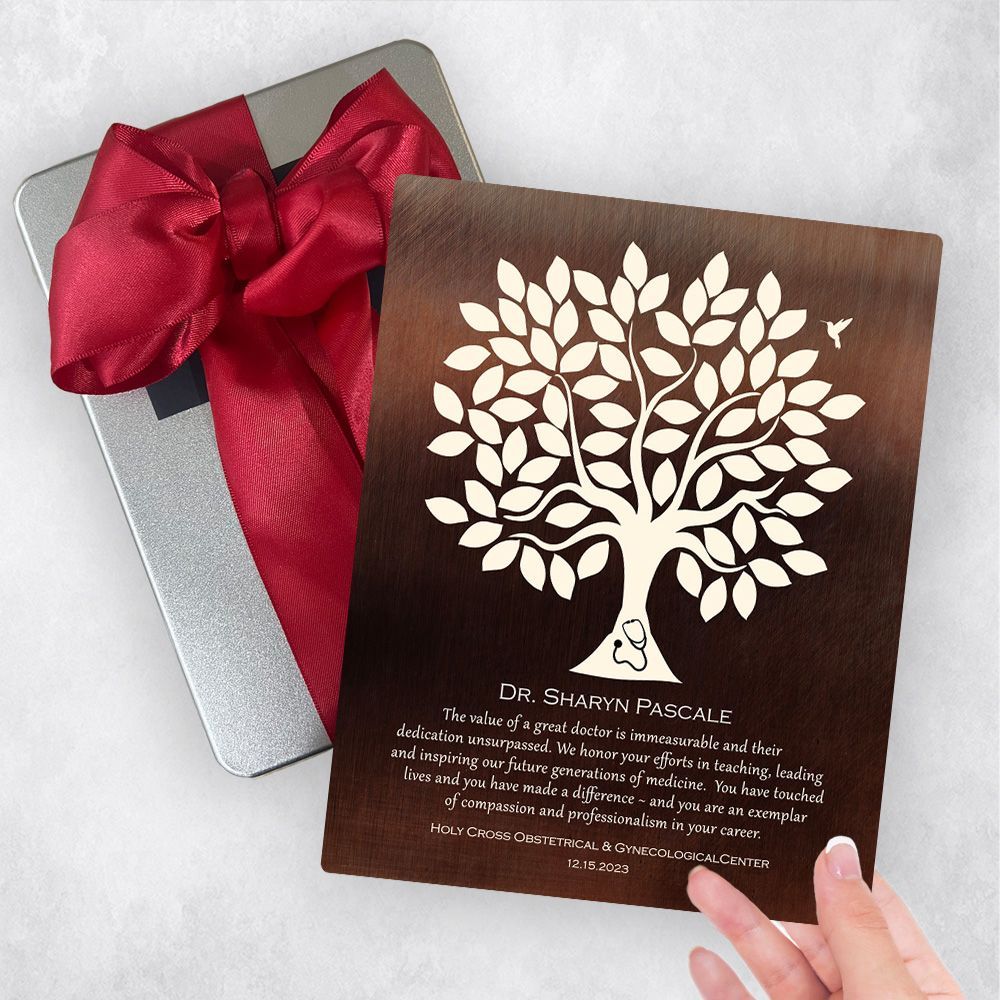 Bronze Olive Tree Leadership Appreciation Gift Delivery Box Gift for Doctor TOY-1866