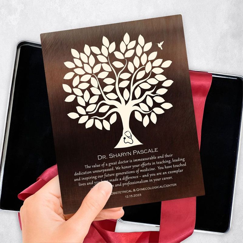 Bronze Olive Tree Leadership Appreciation Gift Delivery Box Gift for Doctor TOY-1866