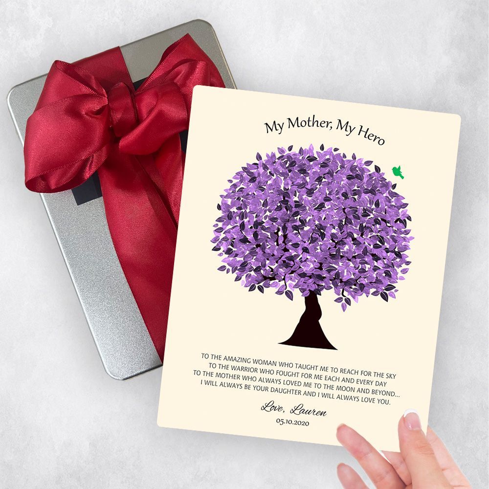 Violet Tree Metal Plaque Family Gift Delivery For Mom Toy-1551