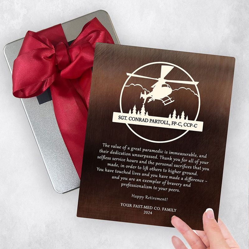 Bronze Helicopter Pilot Service Award Retirement Gift Delivery Box Gift for Pilot TOY-2130