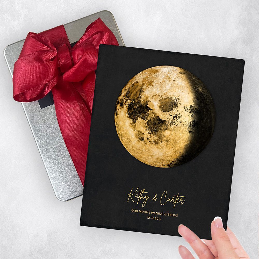 #1 Best Seller - Gold Our Moon Phase Gold Anniversary Gift Delivery Box Gift for Couple TOY-2125