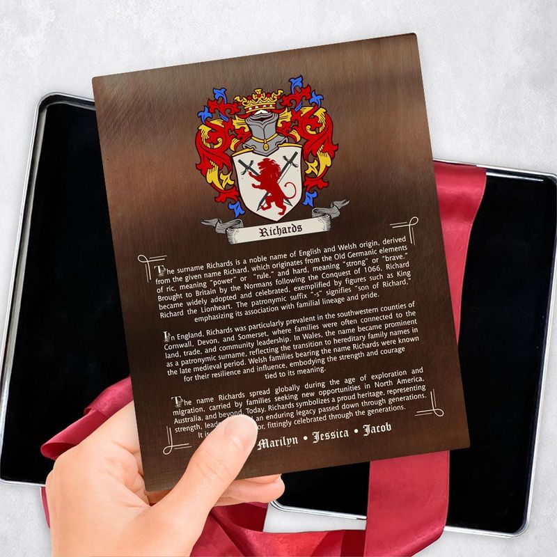 Bronze Family Coat of Arms History of Surname Birthday Gift Delivery Box Gift for Family TOY-2120