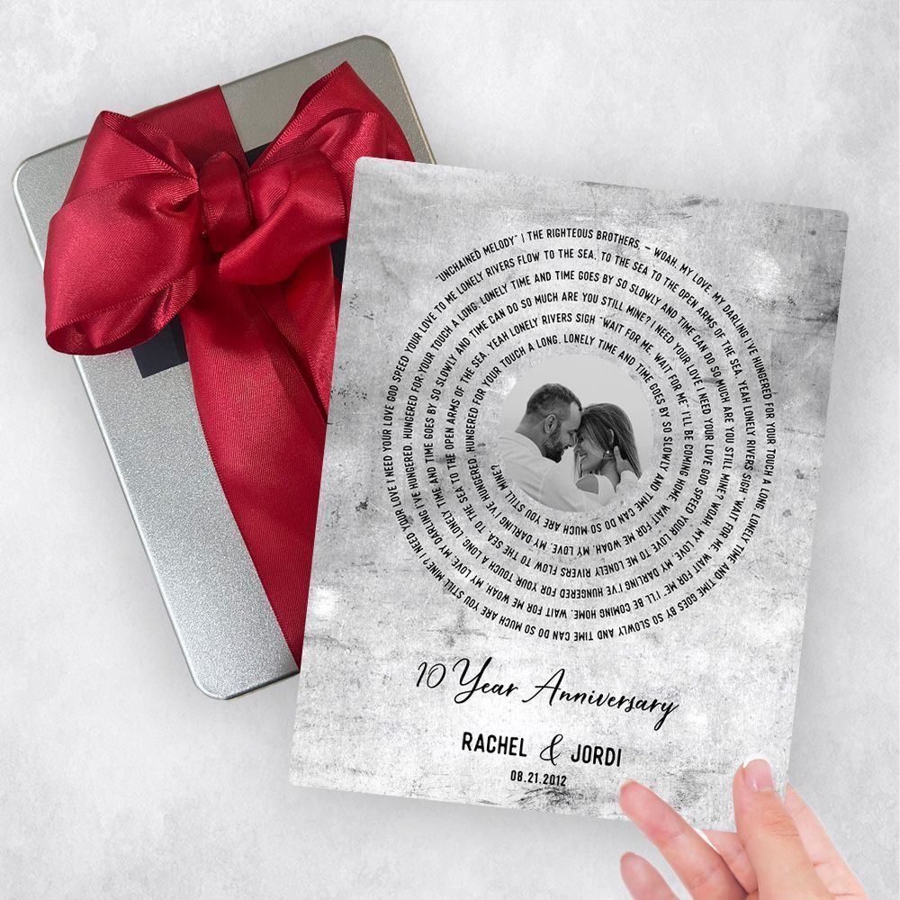 Tarnished Tin Our Song Lyrics 10th Anniversary Gift Delivery Box Gift for Couple TOY-1905