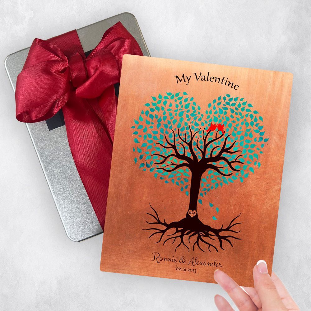 Heart Shape Tree Metal Plaque Anniversary Gift Delivery For Couple Toy-1814