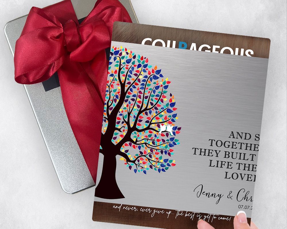 Tin Custom Message 10th Anniversary Gift Delivery Box Gift for Couple TOY-1799