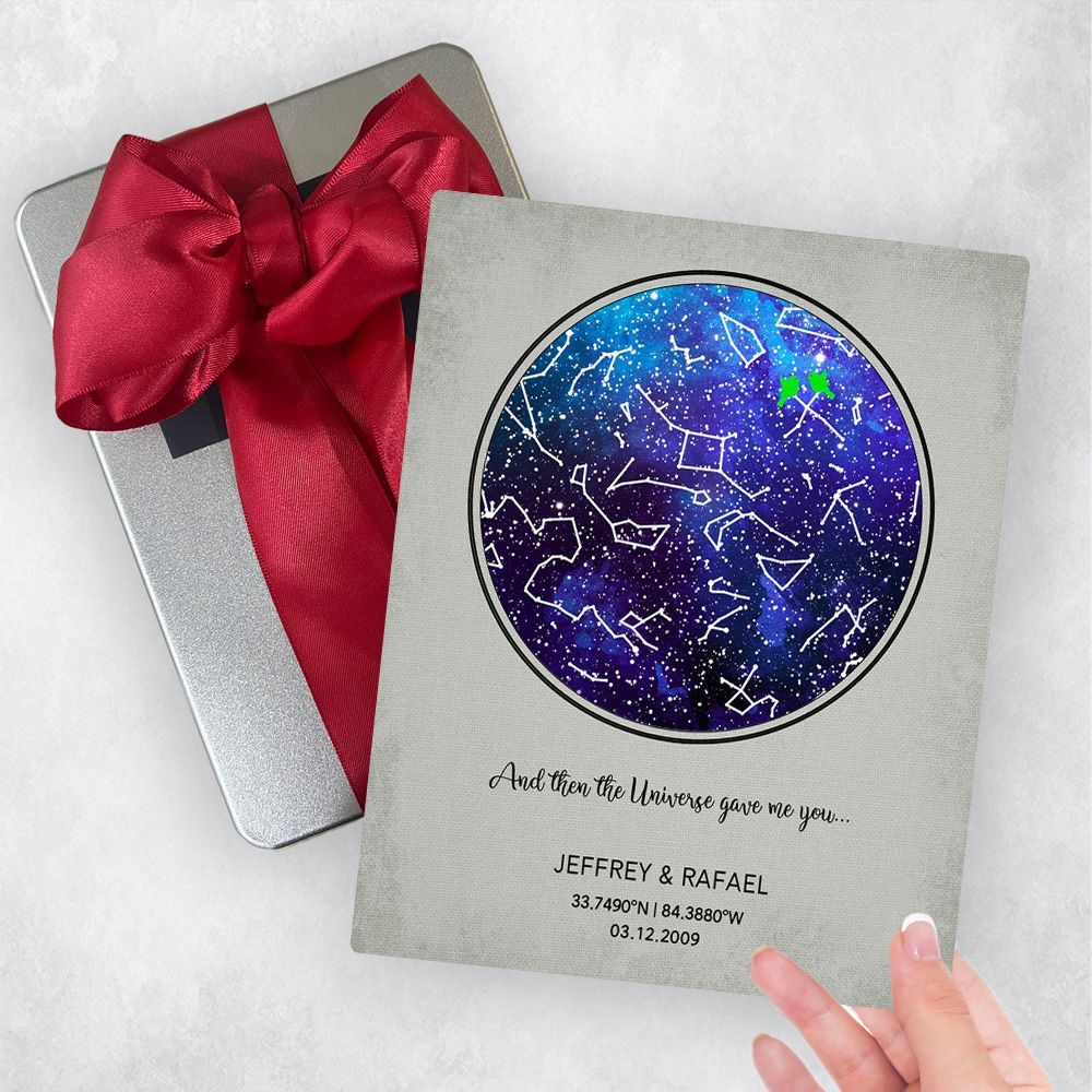 Star Map Anniversary Gift Delivery Box Gift for Couple TOY-1755
