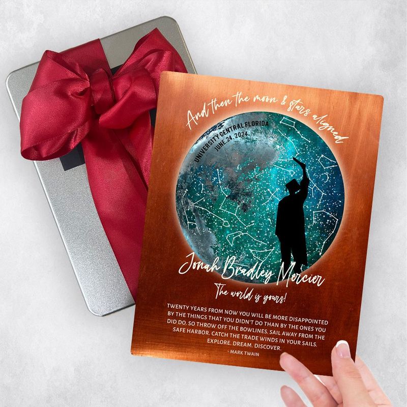 Copper Moon and Star Map graduation Gift Delivery Box Gift for Graduate TOY-1574
