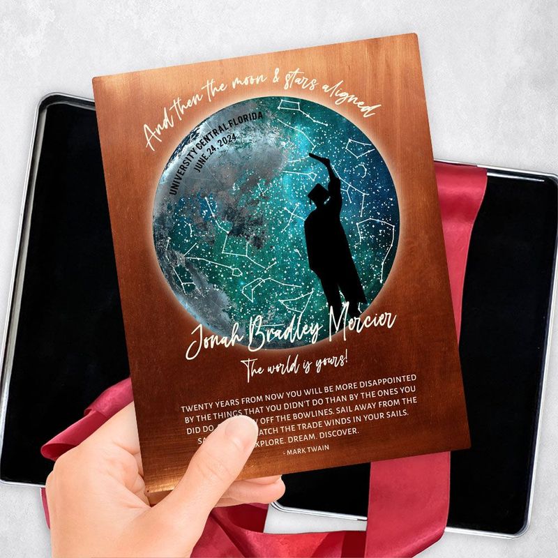 Copper Moon and Star Map graduation Gift Delivery Box Gift for Graduate TOY-1574