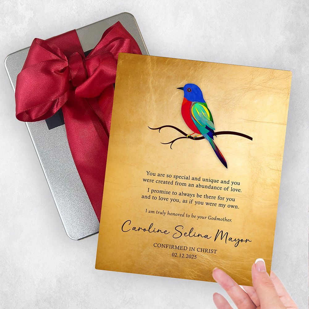 #1 Best Seller - Gold Painted Bunting Confirmation Faith Milestone Gift Delivery Box Gift for Child TOY-2115