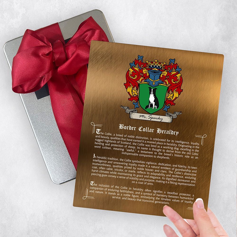 Bronze Pet Coat of Arms History of Breed Pet Anniversary Gift Delivery Box Gift for Family TOY-2134