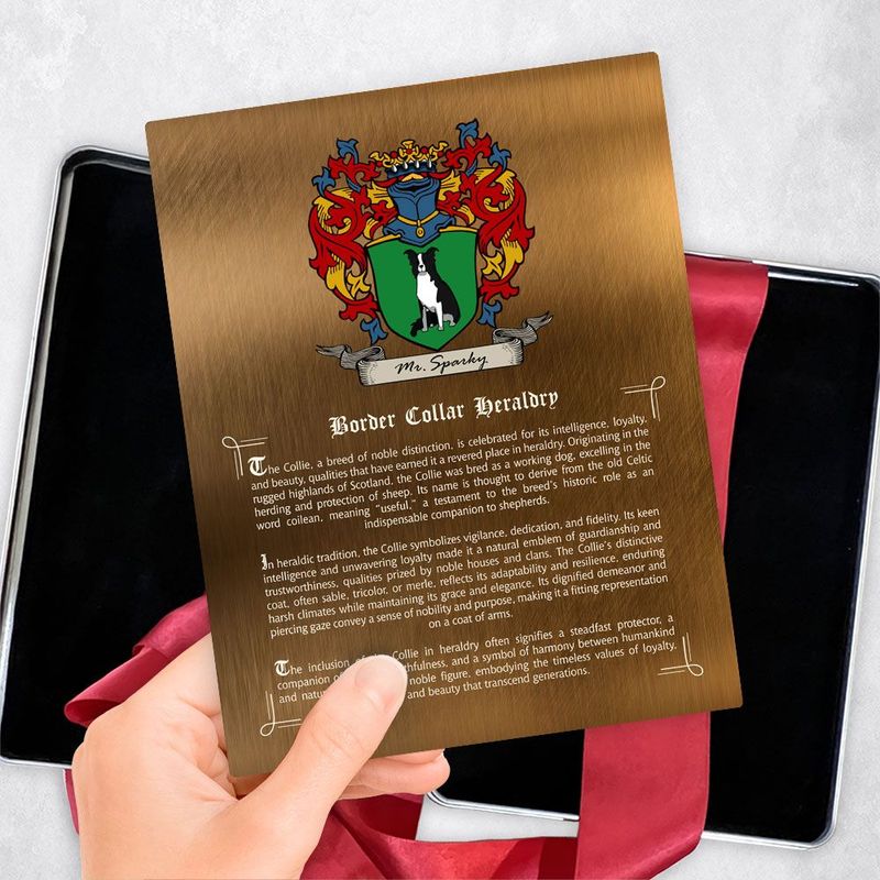 Bronze Pet Coat of Arms History of Breed Pet Anniversary Gift Delivery Box Gift for Family TOY-2134