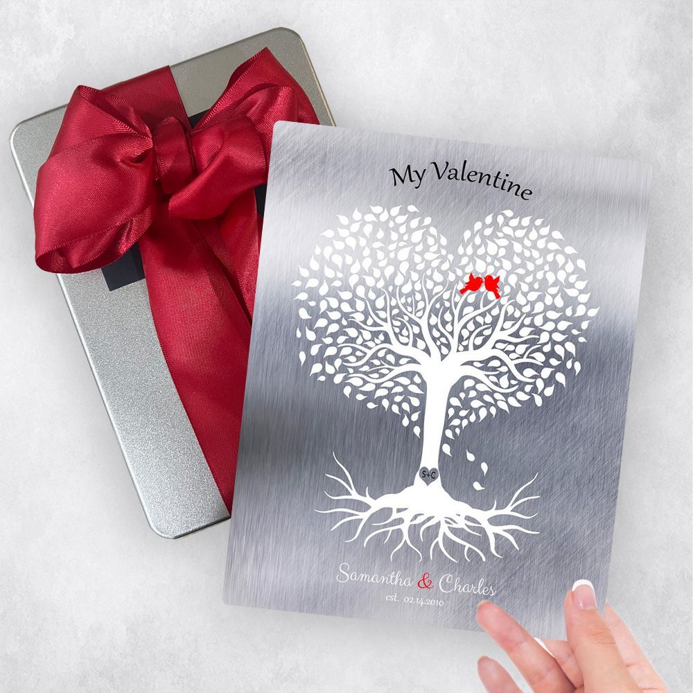 Heart Shape Tree Metal Plaque Anniversary Gift Delivery For Couple Toy-1813