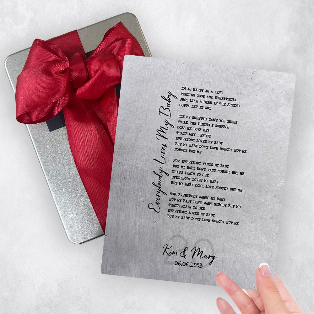 Platinum Our Song Lyrics 20th Anniversary Gift Delivery Box Gift for Couple TOY-1924