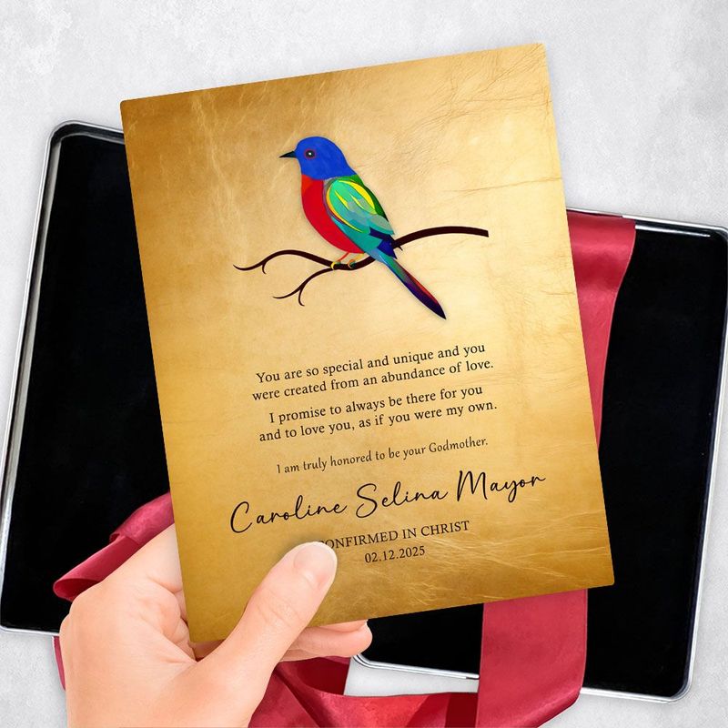 #1 Best Seller - Gold Painted Bunting Confirmation Faith Milestone Gift Delivery Box Gift for Child TOY-2115