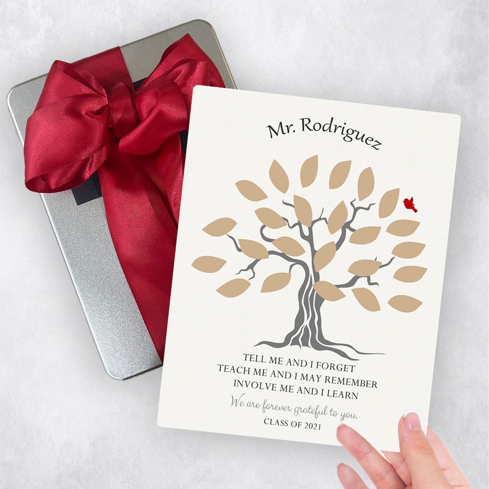 Names in Leaves Teacher Appreciation Gift Delivery Box Gift for Educator TOY-1796