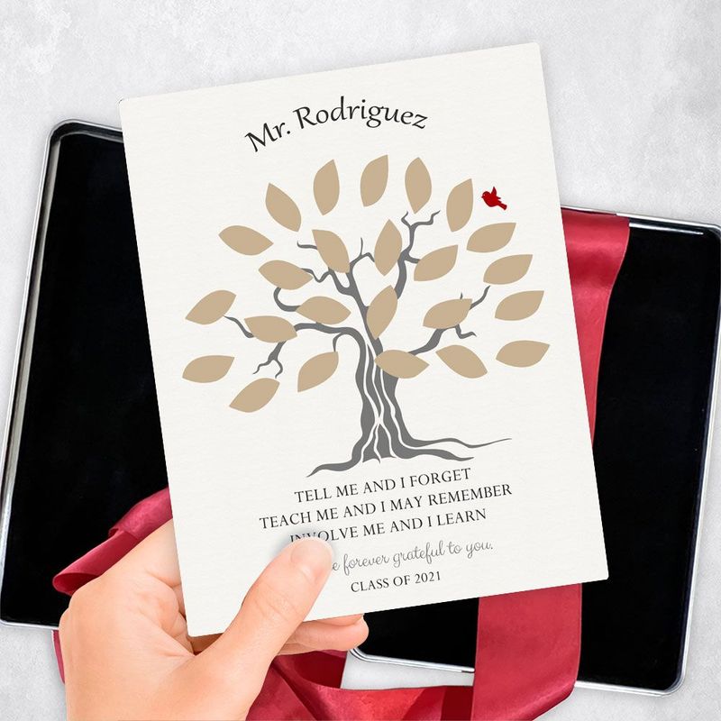 Names in Leaves Teacher Appreciation Gift Delivery Box Gift for Educator TOY-1796