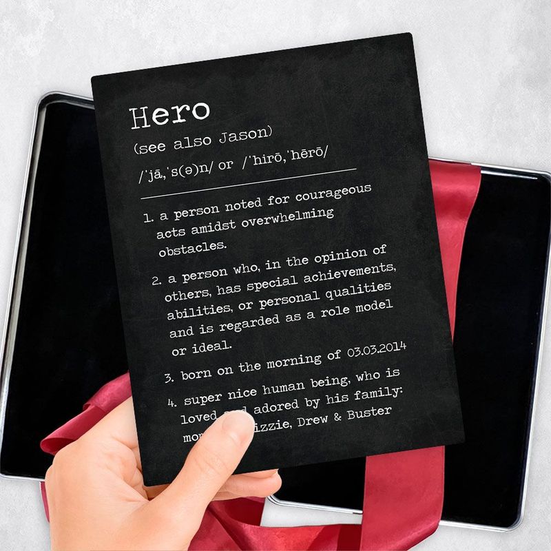 Hero Dictionary Definition Custom Name Birthday Gift Delivery Box Gift for Son TOY-2166