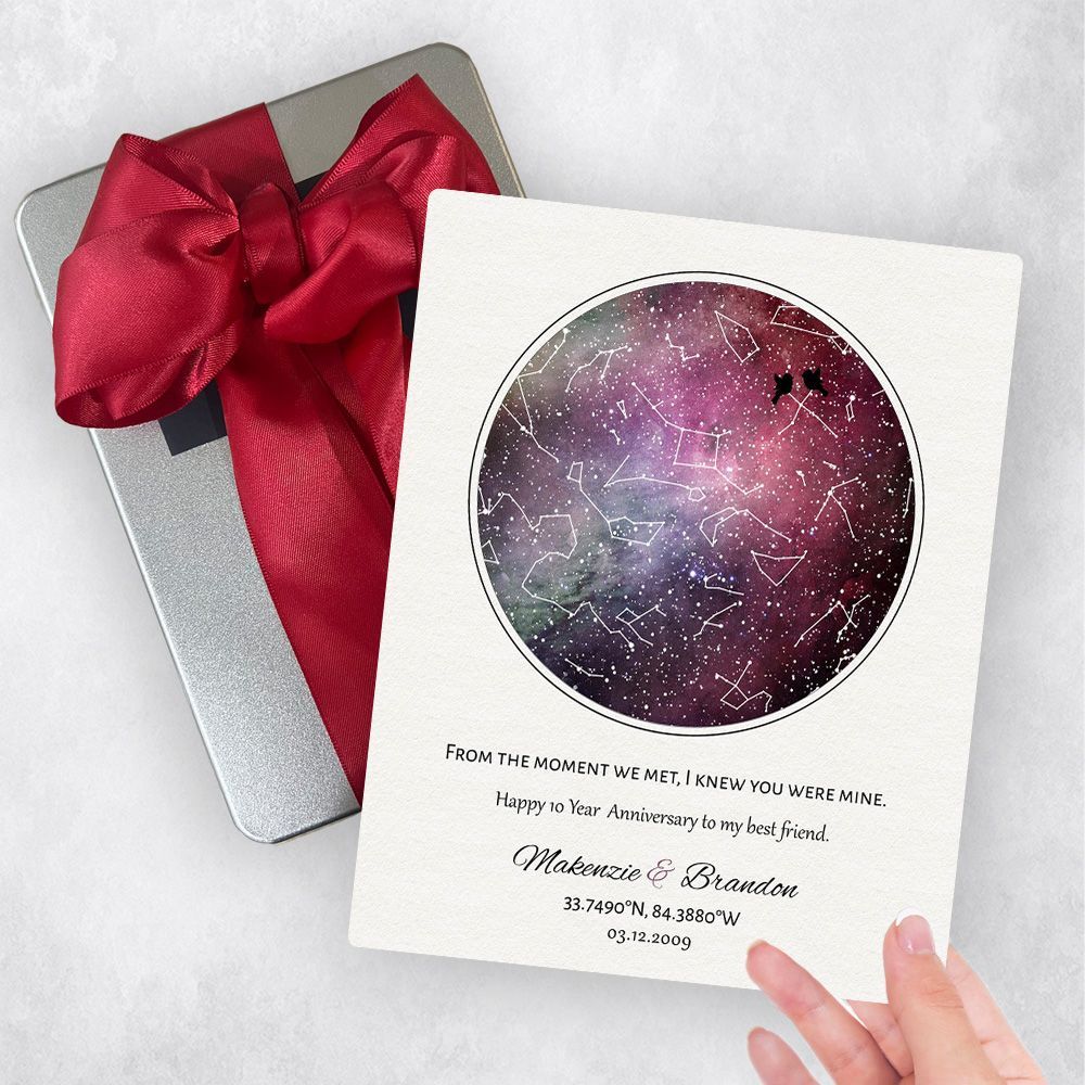 Star Map 10th Anniversary Gift Delivery Box Gift for Couple TOY-1752