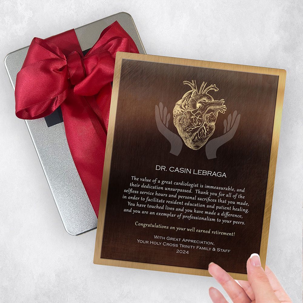 Bronze Heart Organ Anatomy Retirement Gift Delivery Box Gift for Doctor TOY-2103