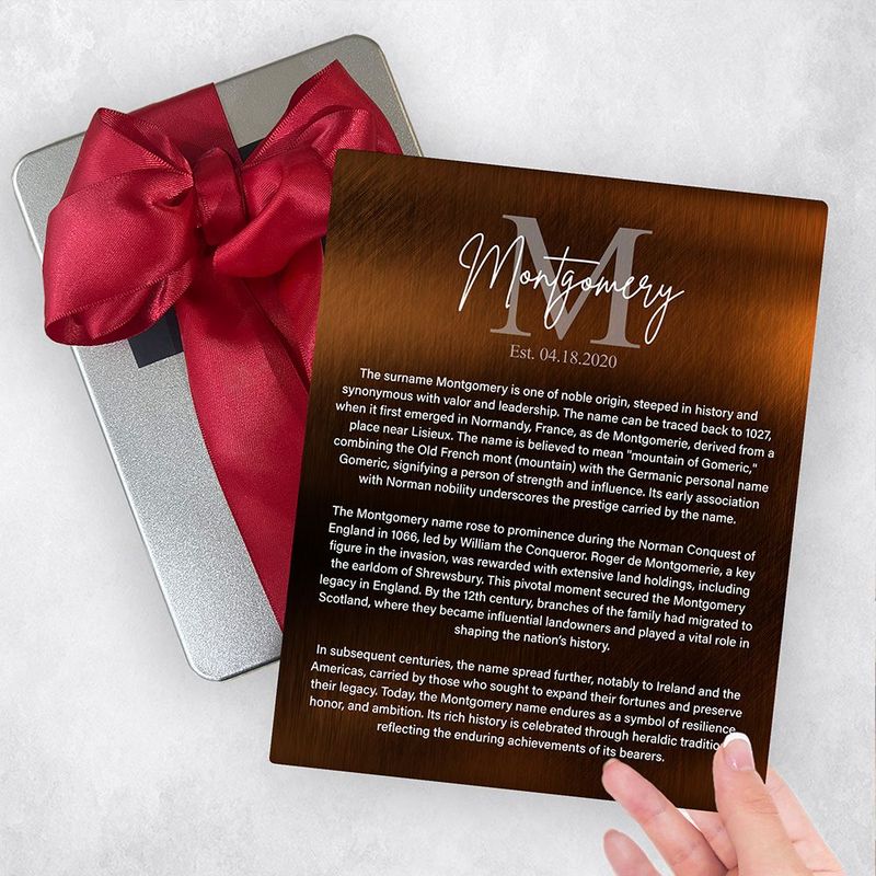 Bronze Surname Monogram and Established History Housewarming Gift Delivery Box Gift for Family TOY-2135