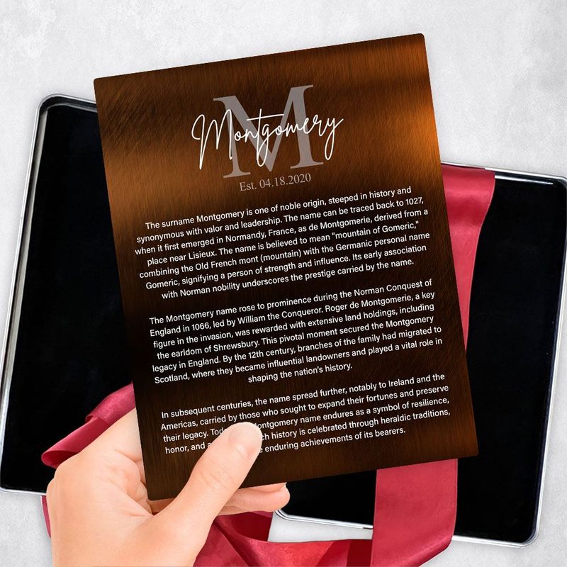 Bronze Surname Monogram and Established History Housewarming Gift Delivery Box Gift for Family TOY-2135