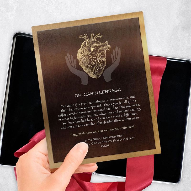 Bronze Heart Organ Anatomy Retirement Gift Delivery Box Gift for Doctor TOY-2103