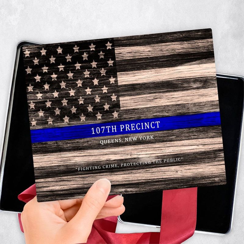 Tin Thin Blue Line American Flag Recognition Gift Delivery Box Gift for Police TOY-2111