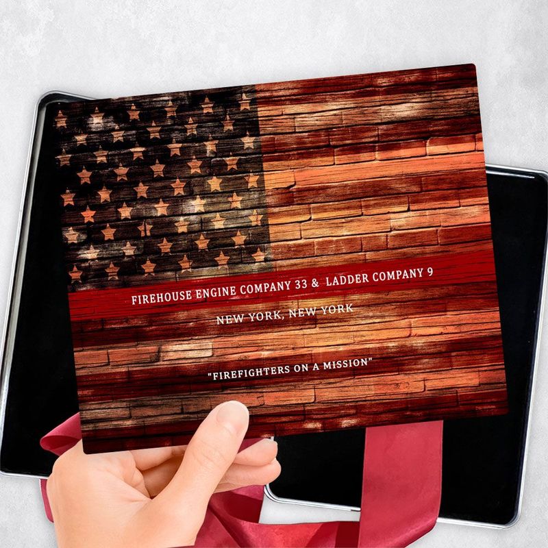 Tin Thin Red Line American Flag Recognition Gift Delivery Box Gift for Fire Fighters TOY-2112