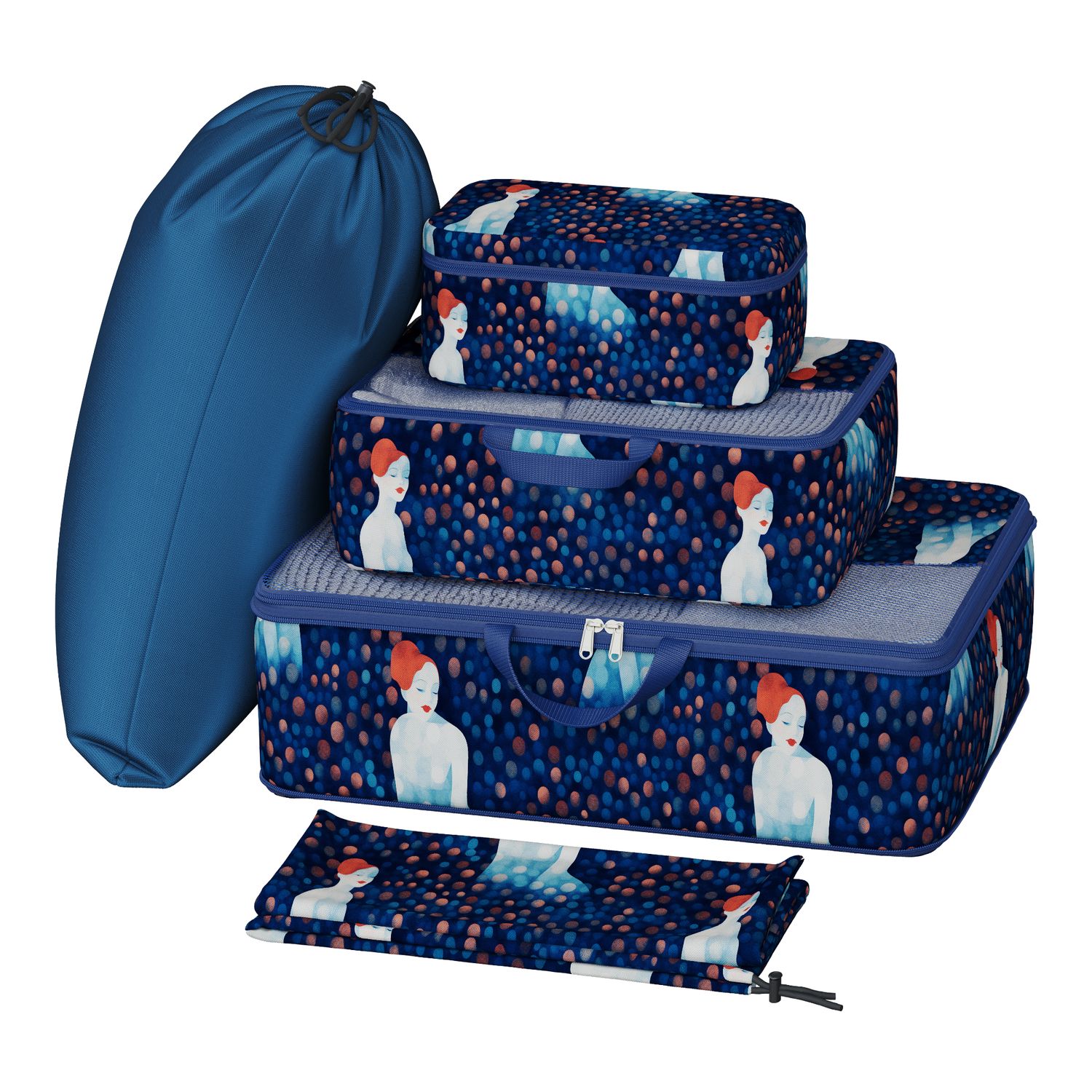 HIFLY Austria Seurat Travel Organizer, 5‑Bag Set for S (Carry‑On) and M Suitcases