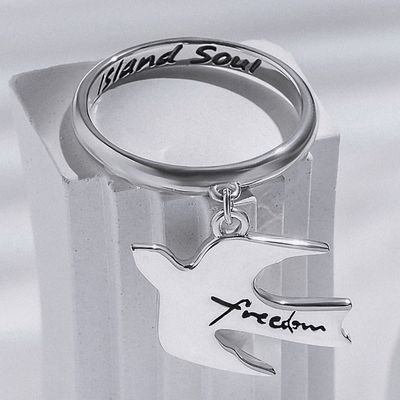 ISLAND SOUL Ring mit Anhänger Freiheit | Freedom, Silber 925
