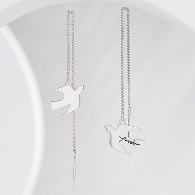 ISLAND SOUL Freedom Pendant Earrings, Silver 925