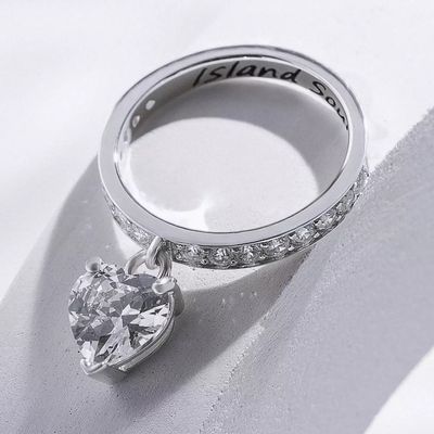 ISLAND SOUL Ring mit Anhänger Trillion, Silber 925