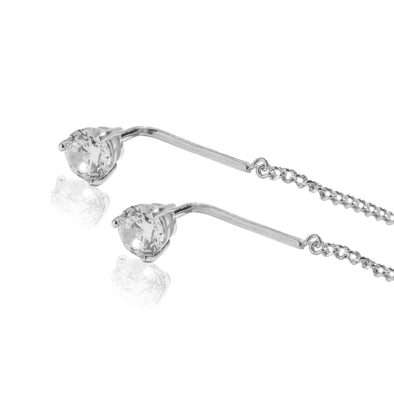 ISLAND SOUL Drop Earrings with White Zirconia, Silver 925