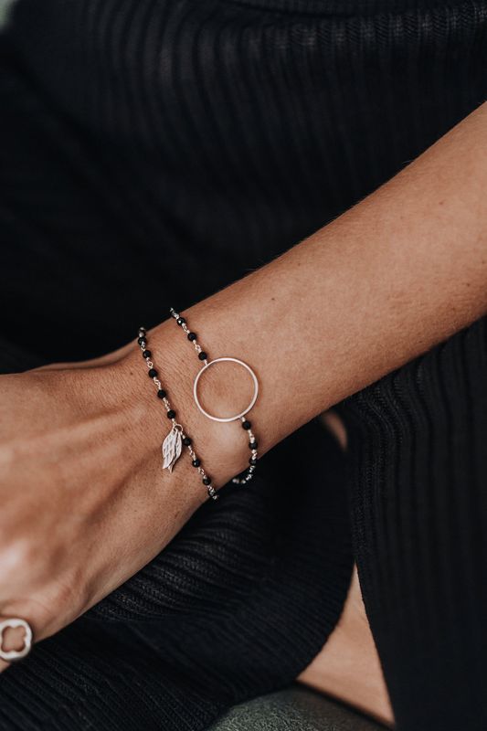 ISLAND SOUL Infinity Bracelet with Black Onyx, Silver 925