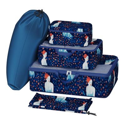5‑Bag Travel Organizer HIFLY Austria Seurat for Carry‑On and Suitcases S, M