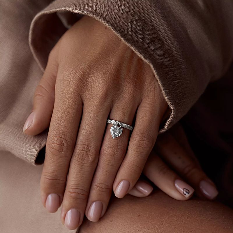 ISLAND SOUL Trillion Ring with Pendant, Silver 925