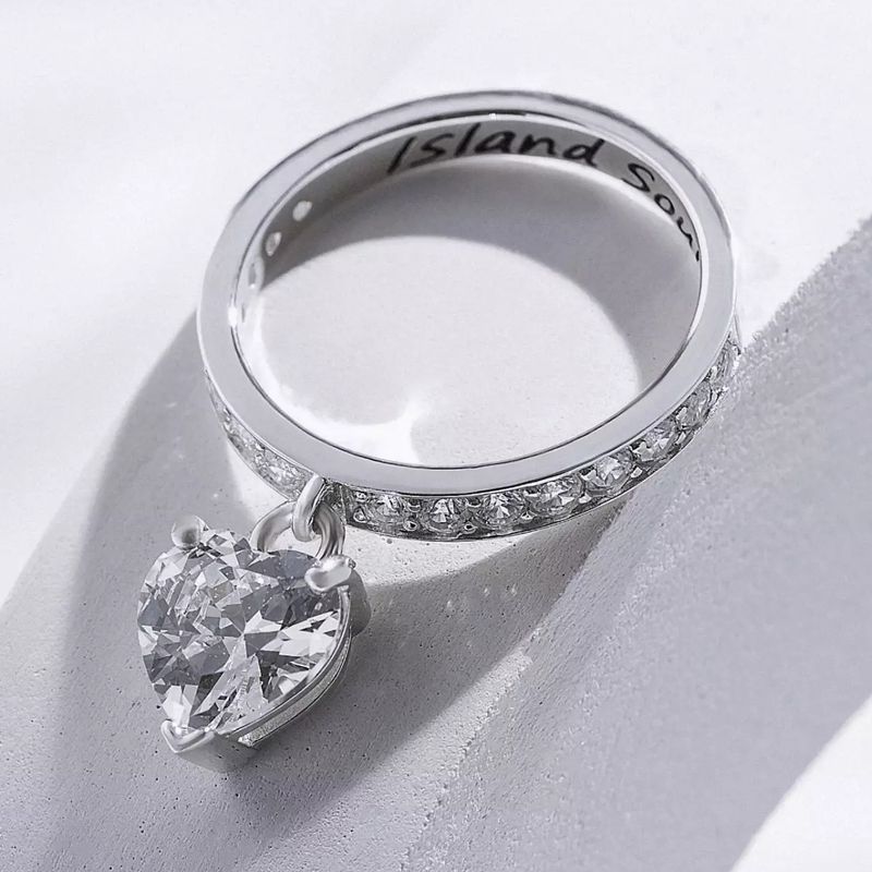 ISLAND SOUL Trillion Ring with Pendant, Silver 925