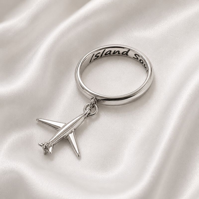 ISLAND SOUL Jet | Airplane Pendant Ring, Silver 925