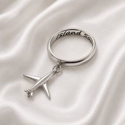 ISLAND SOUL Jet | Airplane Pendant Ring, Silver 925